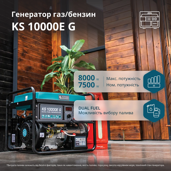 Газобензиновий генератор Konner&Sohnen KS 10000E G 725544 фото
