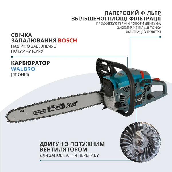 Бензопила Konner&Sohnen KS CS31G-16-1 727732 фото
