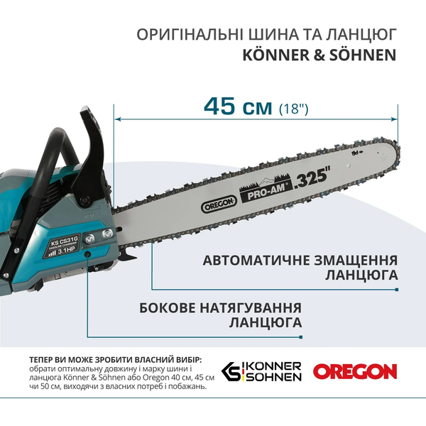 Бензопила Konner&Sohnen KS CS31G-18-1 727734 фото