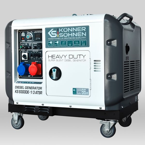 Дизельный генератор переносной 6кВт/7кВт Konner&Sohnen KS 9300DE-1/3 .