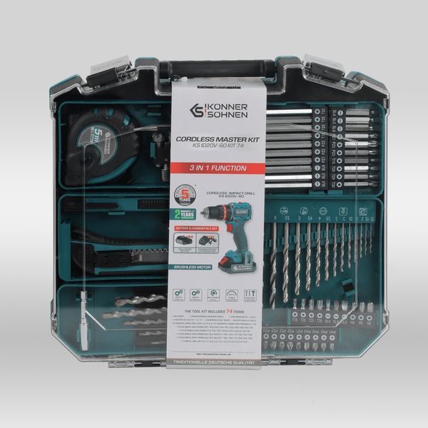 Комплект акумуляторного електроінструменту Konner&Sohnen KS ID20V-60 KIT 74 732153 фото