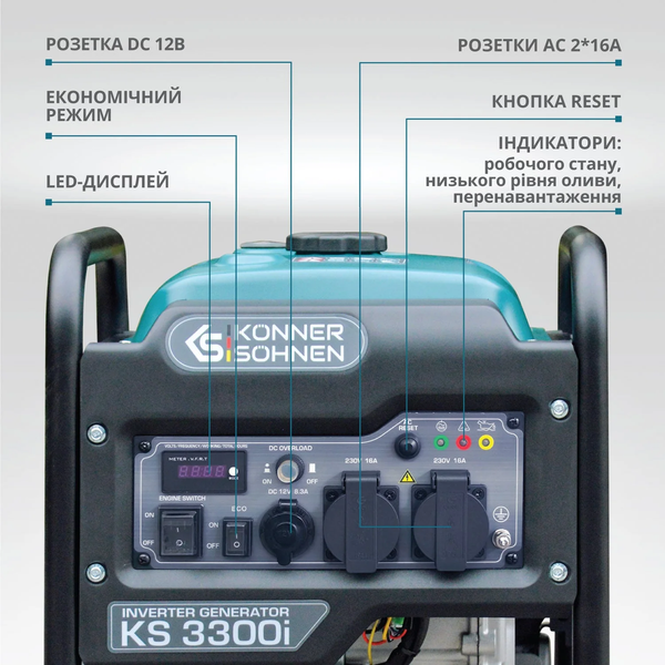 Інверторний генератор Konner&Sohnen KS 3300i 725581 фото