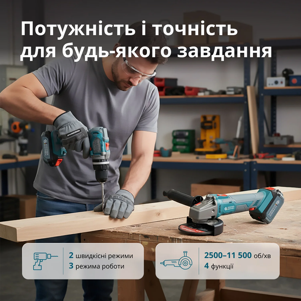 Набір акумуляторного електроінструменту 2-в-1 Konner&Sohnen KS IDAGB 20V SET 1 732154 фото