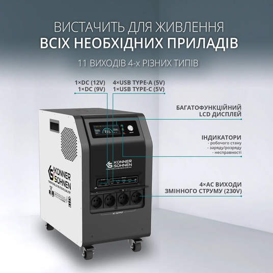 Портативная мощная электростанция Konner&Sohnen KS 3000PS | Купить