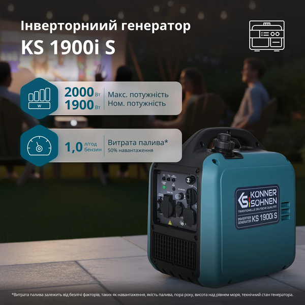 Інверторний генератор Konner&Sohnen KS 1900i S 391006 фото