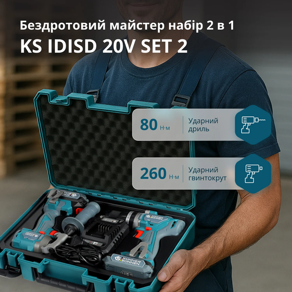 Набор аккумуляторных инструментов Konner&Sohnen KS IDISD 20V SET 2 PLUS 732654 фото